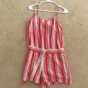 Coral and tan romper from Loft. Size 2